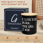 GAUDORA Anniversary Wedding Gifts for Women Men - I Win Vanilla Lavender Scented Candle 10 oz - Anniversary Wedding Birthday Gifts for Him Her, Couple Gift for Boyfriend Girlfriend Husband Wife