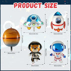 16pcs Galaxy Space Balloons, Outer Space Theme Balloons Aluminum Foil Planet Astronaut Rocket Spaceship Solar System Party Decorations for Birthday Earth Day