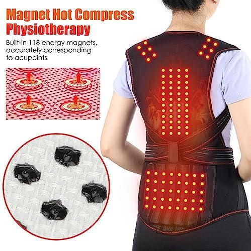 Self-Heating Back Brace 118 Magnets Therapy Decompression Belt Lumbar Support Belt for Men Woman Waist Brace Vest Spine Shoulder Neck Posture Correction Pain Relief (Size : M/Medium)