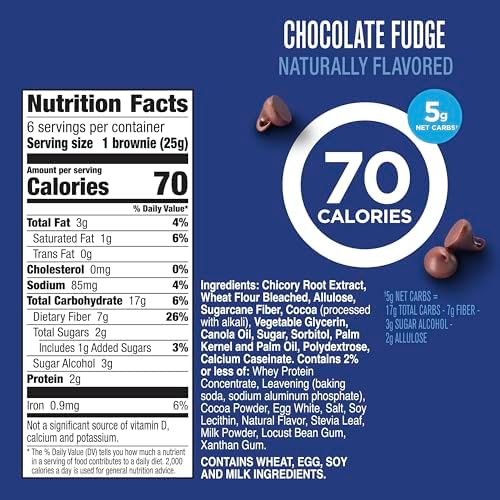 Fiber One 70 Calorie Brownies, Chocolate Fudge Snack Bars, 6 Ct, 5.34 oz (Pack of 8)