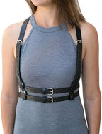 BAQOEYII Punk Leather Harness Belt,Women’s Adjustable PU Leather Body Harness,For Festival,Streetwear Layering Accessory