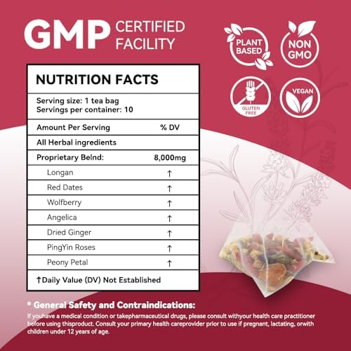 Laicuherb Natural Womb Fertility Tea for Women Ovary and Uterus Cleanse, Womb Detox Fibroid Tea Helps with Hormone Balance and Get Pregnant Fast for Women, Pcos Teas for Period Regularity 10 Teabags