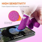 Jwh 10 Pcs Silver Fiber Game Finger Sleeves Thumb Sleeves Mobile Gaming Cots Covers Finger Gloves with Touchscreen for Pubg Fundas para Dedos Dedales Gamer Profesionales