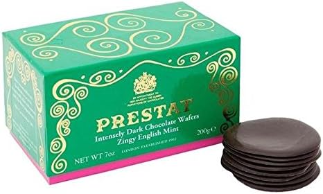 Prestat Dark Chocolate Zingy English Mint Thins 200g - Pack of 6