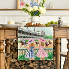 Artoid Mode Horse Racing Churchill Downs Kentucky Table Runner, Festival Sports Holiday Kitchen Dining Table Decoration for Home Party Decor 13x72 Inch