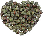 Rockcloud Healing Crystal 0.5 inche Dragon Blood Stone Heart Love Carved Palm Worry Stone Chakra Reiki Balancing(Pack of 10)