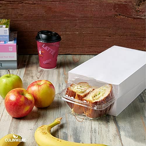 Culinware Kraft Paper Bags 10 Lb - Durable White for Snack, Lunch, Sandwich, Pastries, Popcorn, Grocery and Party Favor Bulk 6.5 x 4.15 x 13.3 In - 500 Count