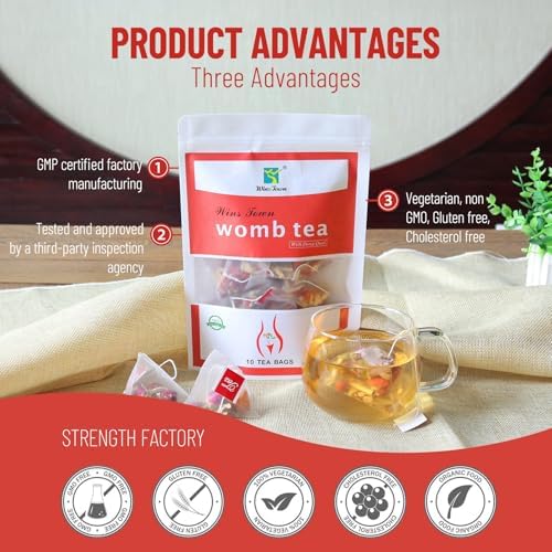 Wins Town Womb Tea, Herbal Tea for Women's Health, Support Uterus Clean and Detox, 10 Tea Bags