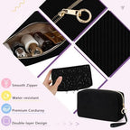 Likesing Tampon Holder for Purse, Corduroy Period Bag Sanitary Napkin Storage Bag for Girls Womens, Portable Feminine Emergency Pad Period Pouch(Black)