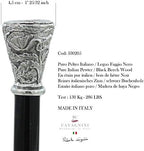 Artisanal Elegant Walking Cane - Handmade Wood & Solid Pewter Handle, Robust Luxury Stick for Men & Women, Made in Italy