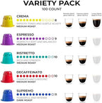 Grano Milano Variety Pack with Decaf - 50 Espresso Pods Compatible with Nespresso Original line - Medium & Dark Roast Coffee Capsules Made in Italy Espresso Coffee