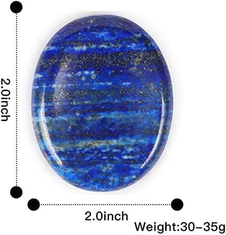 Artistone 2" Lapis Lazuli Crystal Worry Stones,Hand Carved Gemstone Pocket Blue Thumb Palm Energy Healing Anxiety Stones for for Meditation Chakra Balancing Collection