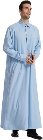 Adhdyuud Men Muslim Jubba Thobe Islamic Ramadan Abaya Dress Long Robe Saudi Dubai Arab Caftan