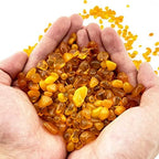 CYS EXCEL Aquarium Fish Tank Gravel (1 LB) Orange Glass Vase Filler for Fountain Succulent Plant Decorative Rock Pebble Stone Irregular Smooth Sea Glass