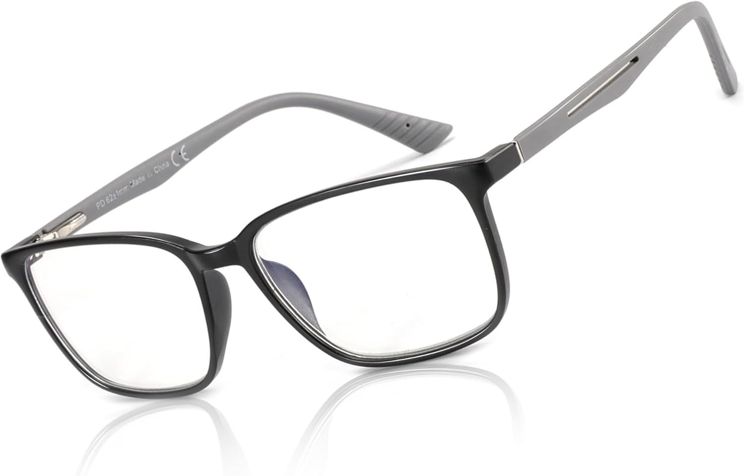 BLUEMOKY Blue Light Reading Glasses for Men，Sport Square Frame Readers, Anti Glare Computer Glasses