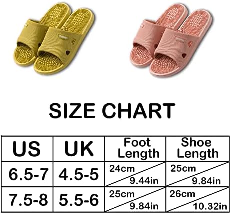 Food Massage Slippers Shoes for Women Men Home Shoes Shock Absorbing, Therapy Promoting Blood Circulation Myofascial Release Trigger Point Acupuncture, Pink, 7.5-8 Women
