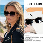 OCCI CHIARI Sun Reading Womems Oversized Blue Light Blocking Sun Readers Outdoor UV400 1.0 1.5 2.0 2.5 3.0 3.5