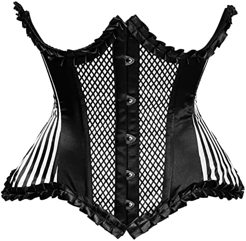 Daisy corsets Women's Daisy Corsets Top Drawer White Burlesque Underwire Curvy Cut Steel Boned Waist Cincher Corset