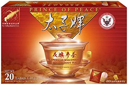 Prince Of Peace American Wisconsin Ginseng Root Tea, 20 Count