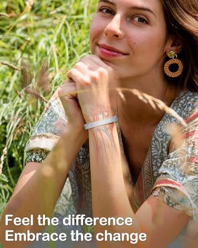 Feraco Copper Bracelet for Women, 12X Ultra Strength Magnetic Bracelets, 99.99% Pure Copper Cuff Bangle with 3500 Gauss Neodymium Magnets & Sparkling Cubic Zirconia, Silver