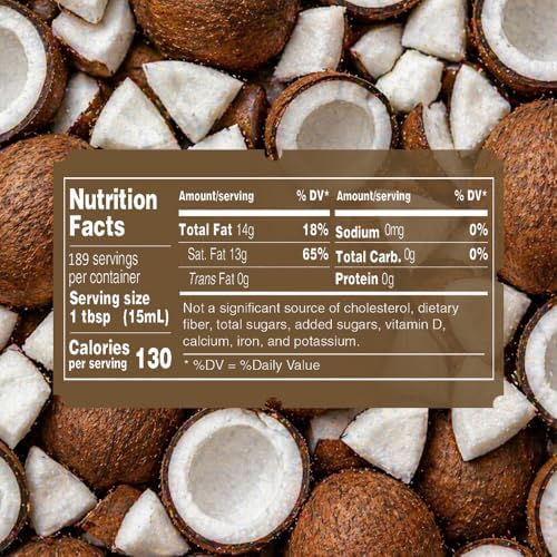 Golden Barrel Refined Coconut Oil - USA-Sourced, Food-Grade, All Natural Coconut Oil for Cooking & Baking - Non-Hydrogenated & Unscented - Also Used for Skin Care, Hair, & Soap Making, 96 oz Bulk Size