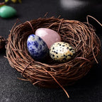 Erliway Natural Rose Quartz Crystal Eggs for Easter Day, 1.2 x 0.8" Palm Stone Egg, Polished Pocket Worry Gemstones, Crystals for Reiki Balancing Wicca Meditation Energy Anxiety Relax Decor