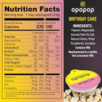 Opopop Microwave Popcorn - Pop Cups Birthday Cake 6-Pack, Non-GMO Gourmet Popcorn Kernels & Popcorn Flavoring, Gluten Free Snacks, Easy to Make and No Mess