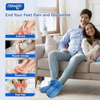 NEWGO Microwavable Slippers for Cold Feet, Heating Pad Booties for Plantar Fasciitis, Arthritis & Achilles Pain Relief - Large Size Hot Therapy Foot Warmers for Men and Women
