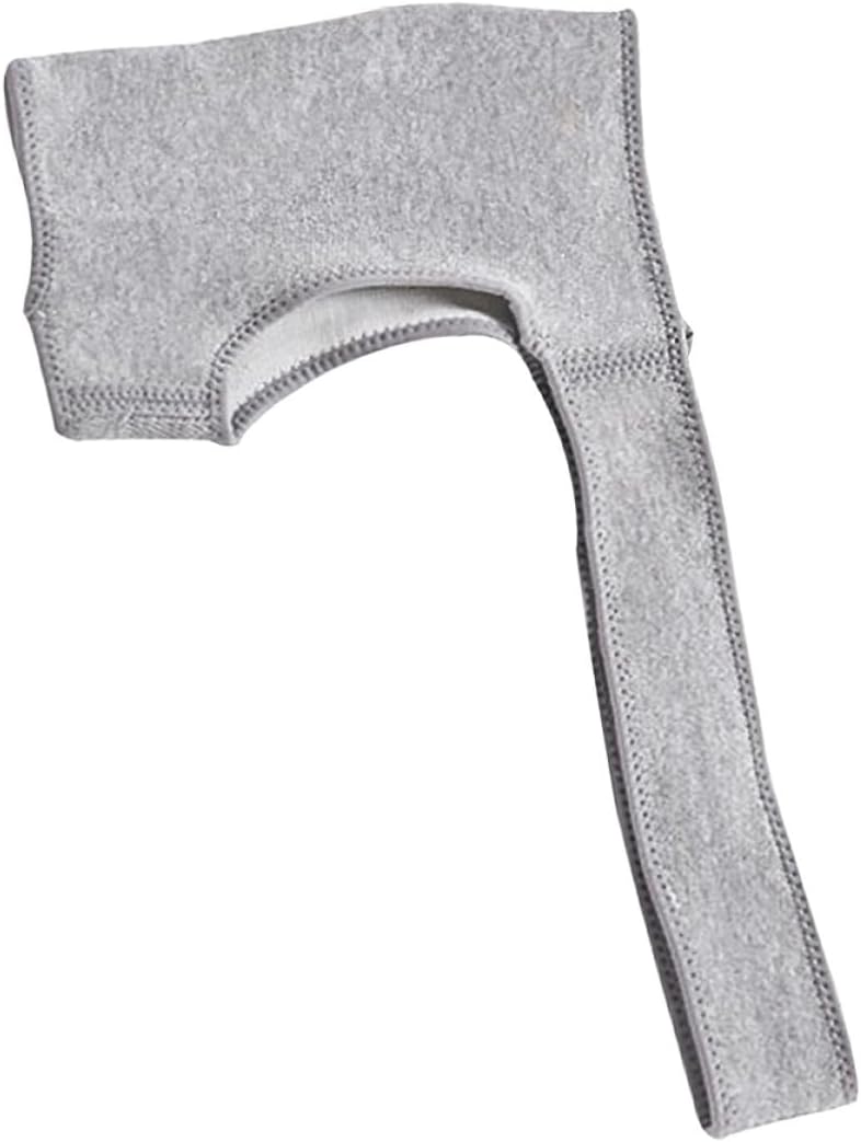 Adjustable Shoulder Brace Compression Sleeve and Wrap for Men and Women, Shoulder Stabilizer Support for Sports Injury and Outdoor Activities, Light Grey Large
