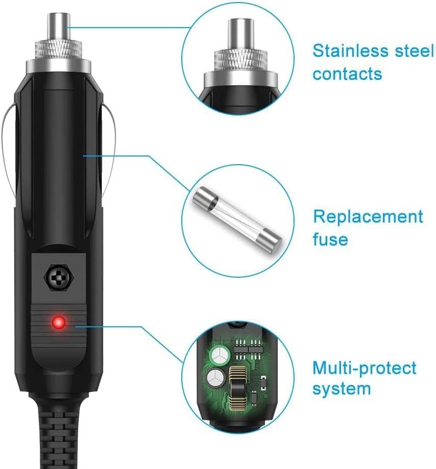 BestCH Car DC Adapter Compatible with TherMedic PW140 Lower Back ProWrap Heating Pad 3in1 Hot Cold Therapy PW160 3in1 Knee Heating Pad PW150L Pro-Wrap Lite 6in1 Heating Pad Auto Vehicle Boat RV Camper