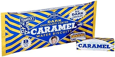 Tunnocks Dark Chocolate Caramel Wafers 8 x 30g - Pack of 2