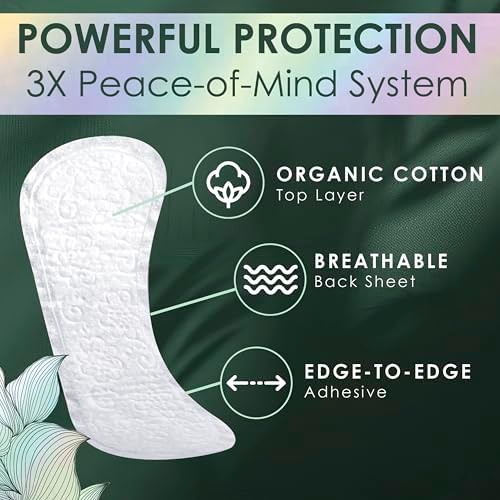 L. Ultra Thin Liners for Women, Regular Coverage, Organic Cotton Top Layer, Unscented Pantiliners, 100 Count