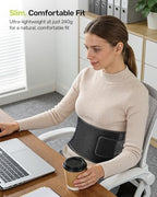 Rakiie Slim Back Brace for Lower Back Pain Relief, Lightweight & Breathable Back Support Brace for Men Women, Ergonomic Light Lumbar Support for Everyday Wear, Light Gray M