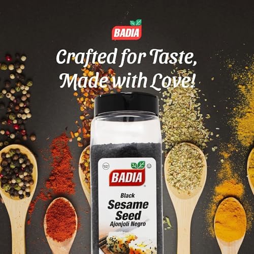 Badia Black Sesame Seed, 16 oz – Whole Black Sesame Seeds for Cooking, Baking & Garnishing – Rich, Nutty & Crunchy Flavor