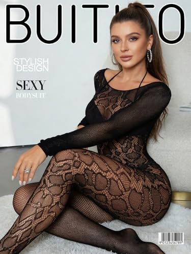 Buitifo Womens Sexy Tights Lingerie Body Stockings Mesh Bodysuit Jumpsuit Nightwear