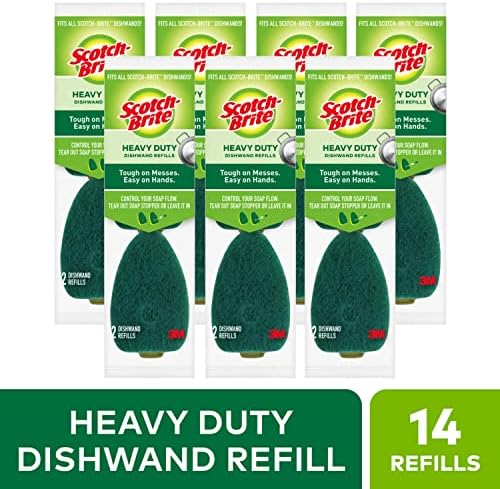 Scotch-Brite Heavy Duty Dishwand Refills, Keep Your Hands Out of Dirty Water, 2 Refills