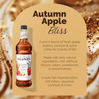 Monin - Caramel Apple Butter Syrup, Buttery Caramel and Cooked Apple Flavor, Natural Flavors, Great for Hot Lattes, Ciders, and Seasonal Cocktails, Non-GMO, Gluten-Free (1 Liter)