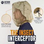 OutdoorEssentials Mosquito Bug Head Net - Face Netting Protection Against Mosquitoes, Gnats, Midges While Fishing or Camping - Midge Nets Mesh Protection for Men & Women - 2 Pack