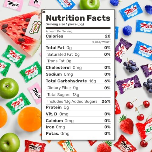 Fizzy Filled Hard Candy 4 lb – Bulk Bag, Assorted Fruit Flavors, Fizzing Candies, Individually Wrapped