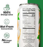VINUT 100% Orange Juice, No Added Sugar, Never From Concentrate, 16.9 fl oz (500 mL) Can, Pack of 12