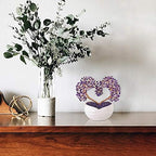 GEHECRST Amethyst Crystals Heart Money Tree Reiki Healing Gemstones Quartz Bonsai Tree Feng Shui Crystal Ornament for Home Desk Decoration Love Heart Crystal Gifts for Mom Christmas Day Her Women