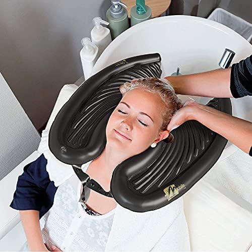 Chrome Cherry Mobile Salon - Portable Inflatable Rinse Basin + Hygienic Hand Held Air Pump for Washing and Cutting Hair at Home and in Bed Without a Salon Chair