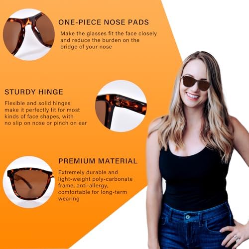 Reading Sunglasses for Women Men Full Lens Outdoor Readers Sunglasses UV Protection Sun Readers (Not Bifocal)