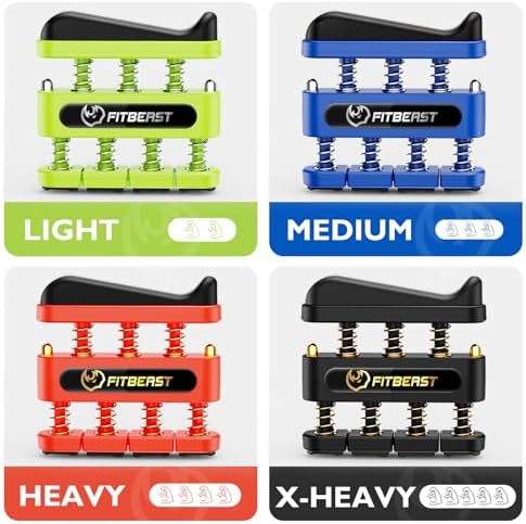 FitBeast Finger Strengthener, Finger Exerciser, Hand Exerciser for Improve Dexterity and Strength in Fingers, Hands, Forearms–Grip Strength Trainer for Musicians, Climbers