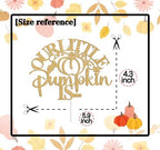 Little Pumpkin Theme He or She Cake Topper, Boy or Girls Cake Décor, Fall Autumn Baby Shower/Halloween Thanksgiving Baby Gender Reveal Party Decorations Supplies, Gold Glitter