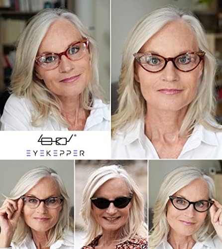 Eyekepper 6-Pack Womens Cat Eye Reading Glasses Include Sunshine Readers (One for Each Color)