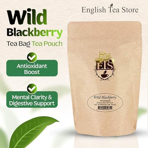 Wild Blackberry Flavored Black Tea Bags - 25 Count, Premium Loose Leaf Style Pyramid Tea Bags, Sweet & Piquant, Medium Caffeine, Kosher Vegan