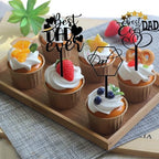 Father's Day Cake Toppers Best Dad Ever Cupcake Decoration 9 Pcs Happy Father's Day Cake Dessert Party Supplies