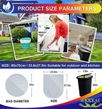 OKKEAI 8 Gallon Trash Bags 30L Garbage Bags Medium White Kitchen Trash Bags Wastebasket Liners for Bathroom,Home Office, Lawn,60 Count,Clear (Fits 7-10 Gallon Bins)
