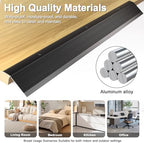 Aluminum Floor Transition Strip, Threshold Ramps for Doorways, Bridge The Height Less Than 1.6″, for Tile Hardwood Laminate Vinyl Concrete, Size 36 x 3.9 x 0.35in (Black)